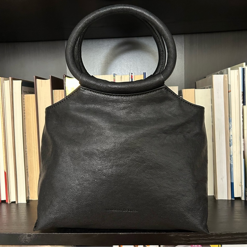 Monserat De Lucca Black Leather Crossbody Bag